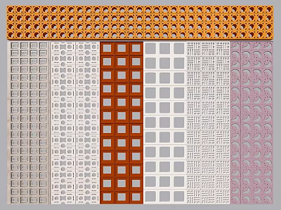 Modern partition precast brick cement brick wall finished brick screen 3d model