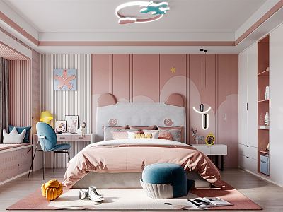 Modern Children's Room Daughter Room Bedroom model