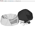 Geometric Black Bean Bag Chair With Modern Decorative Ornaments In Living Space