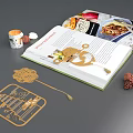 Open Cookbook With Preserved Lemon Recipe And Food Images Plus Wooden Bookmark