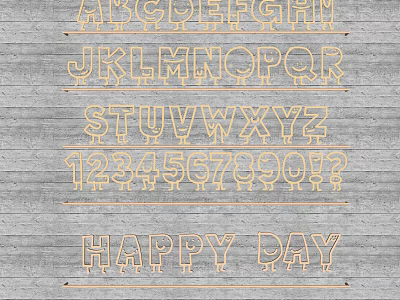 Decorative Alphabet Letters And Numbers Lighting Set For Happy Day Wall Decor 3d model