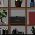 Marshall Vintage Speaker With Mesh Front Panel And Classic Wooden Frame Design