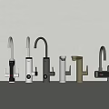 Assorted Modern Faucets With Different Designs And Color Choices On