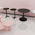 Modern Round Table Internet Red Table Small Round Table 3d model