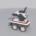 Industrial Mobile Inspection Robot With Camera Antenna And Red White Wheels