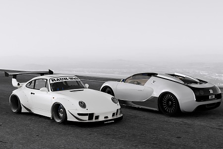 Porsche vs Bugatti 3d model