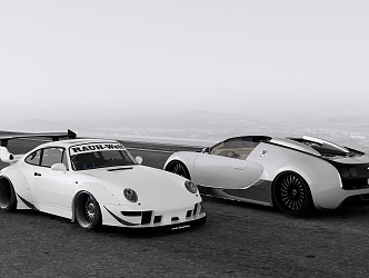 Porsche vs Bugatti 3d model