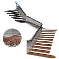 Modern Staircase Design With Floating Wooden Steps And Glass Railing Interior