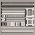 Modern Air Conditioner Vents With Various Grille Patterns And Shapes
