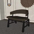 Modern Gray Leather Leisure Chair With Curved Backrest And Black Wooden Legs In Interior