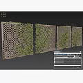 Green Leafy Vines Climbing Lattice Fence For Garden Decor Accent Piece