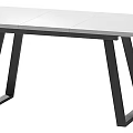 Modern Office Desk With Wooden Top And Black Metal Frame Structure