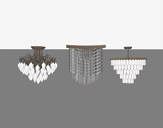 Modern lamps combination fashion chandelier lamps 3d model