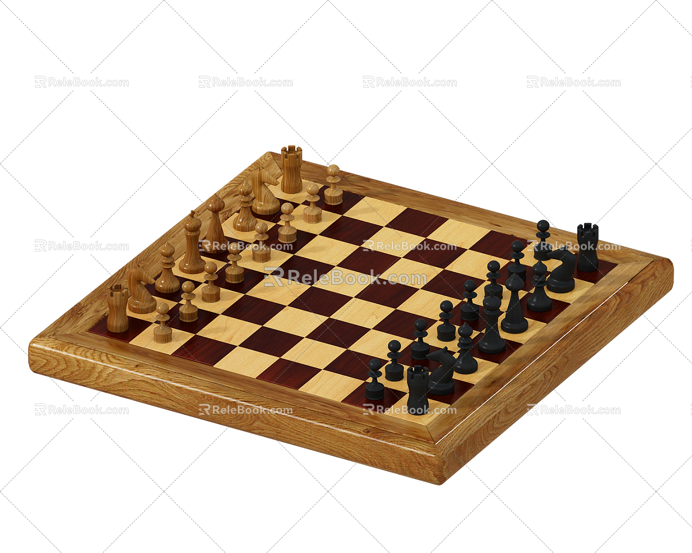 Jane European Chess Board 3d model