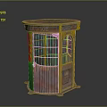 Vintage Copper Display Cabinet With Glass Doors And Carved Decorative Design