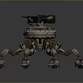 Industrial Mechanical Spider Robot With Armored Turret And Multi Legged Structure 3d model