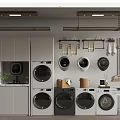 Modern Bathroom Cabinet Rack With Wall Mounted Storage Towels And Cleaning Tools