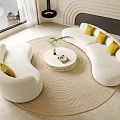 Modern Minotti Sofa Coffee Table Combination 3d model