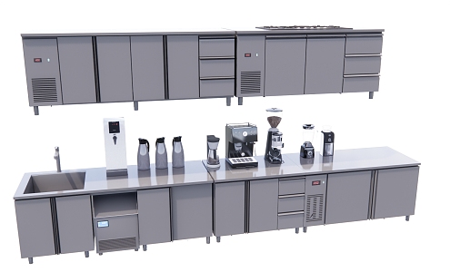 Modern workbench milk tea shop equipment 3d model