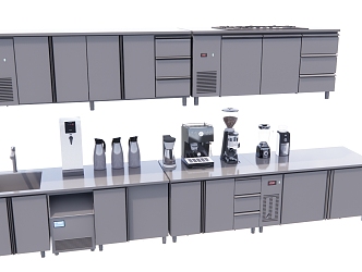 Modern workbench milk tea shop equipment 3d model