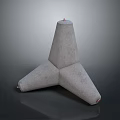 Modern Three Legged Concrete Decorative Household Item With Textured Surface 3d model