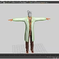 Man in white doctor coat with arms outstretched standing full body pose