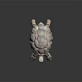 Artistic Turtle Sculpture With Patterned Shell Blue Pink Tones On Dark Background