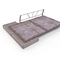 Modern Furniture Bed Frame With Metal Frame And Grid Design Surface