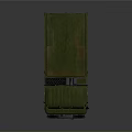 Green Military Truck With Open Cargo Bed Vintage Design Front Grille Headlights And Rugged Tires