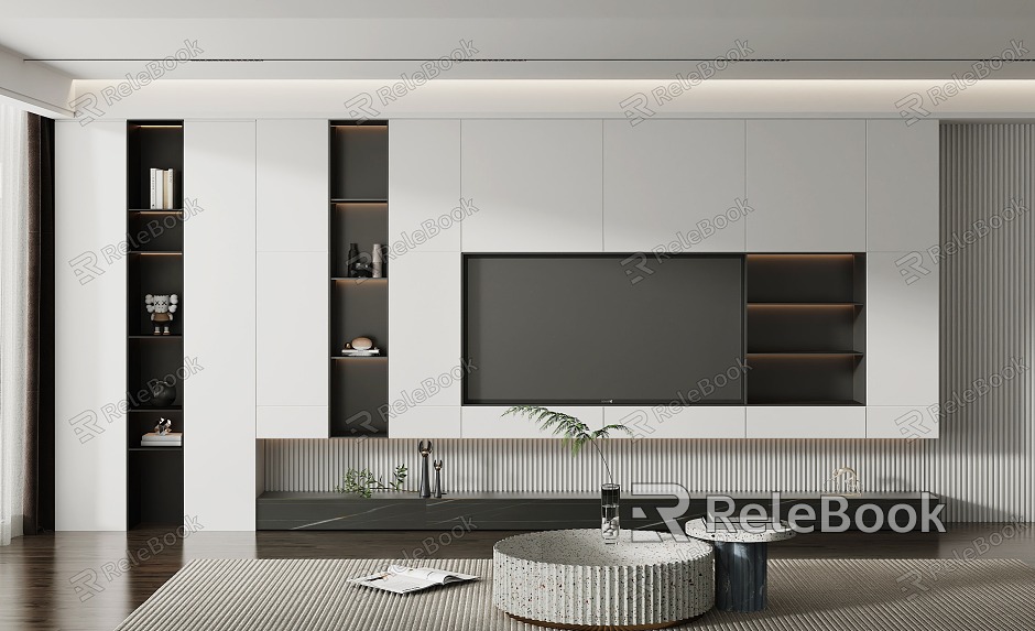 Modern TV background wall Living room TV background wall model