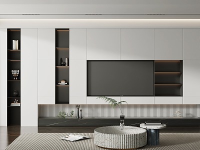 Modern TV background wall Living room TV background wall model