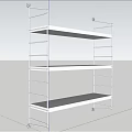 Minimalist White Wall Shelf With Metal Frame And Three Tier Shelves For Home Storage