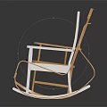Wooden Rocking Chairs White And Natural Wood Design With Slat Back And Armrests