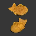Golden Brown Traditional Japanese Fish Shaped Pastries With Grid Pattern Snack