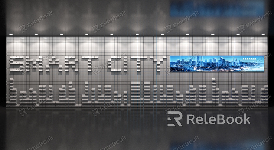 Exhibition Hall Exhibition Wall Image Wall Background Wall Smart City Art Wall Interactive Exhibition Device model