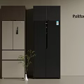 Poliform High End Modern Refrigerator Cabinets In Black And Taupe Design