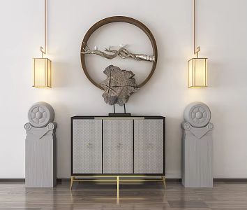 New Chinese Side Cabinet 3d model
