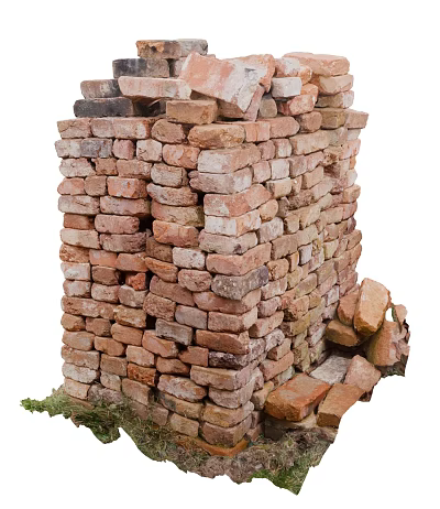 Rustic Floor Tiles With Stacked Bricks In Various Earthy Tones And Natural Texture 3d model