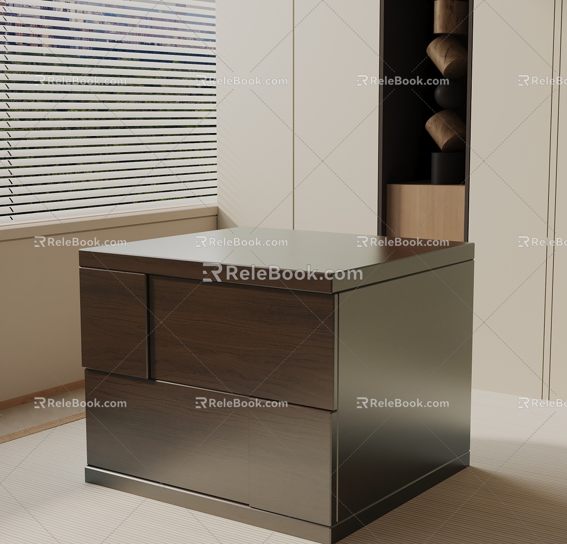 Modern Bedside Cabinet 3d model