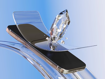 Mobile Phone Transparent Screen Protector With Scratch Resistant Diamond Hardness Design 3d model