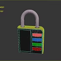 Orange Black Combination Lock With Metal Shackle Three Number Dials Showing 8 0 2