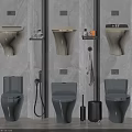 Modern Bathroom Toilet Design With Various Styles White Gray And Shelves Towel Racks Toilet Brushes