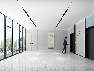 modern elevator hall elevator car 3d model