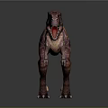 Colorful Tyrannosaurus Rex Dinosaur 3D Model With Standing Pose And Gray Background