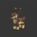 Pixel Art Deer Character With Detailed Antlers And Brown White Design