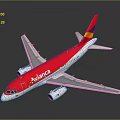 Red Avianca Airplane Model Showcasing Aerospace Space Exploration Design Features