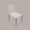 Modern Single Chair With White Leather Seat Backrest And Chrome Metal Legs For Dining Room