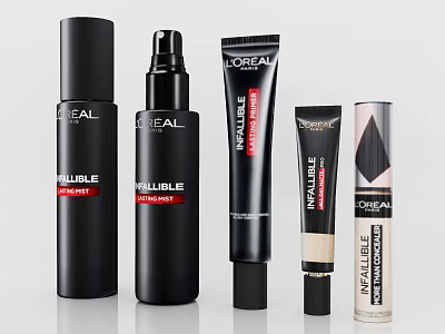 LOREAL INFALLIBLE Cosmetics Collection With Foundation Primer And Matte Makeup Base 3d model