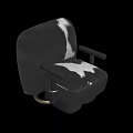 Modern Minimalist Accent Chair With Black And White Cow Print Upholstery And Golden Ring Base