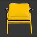 Modern Yellow Accent Chair With Armrests And Sleek Smooth Surface Design